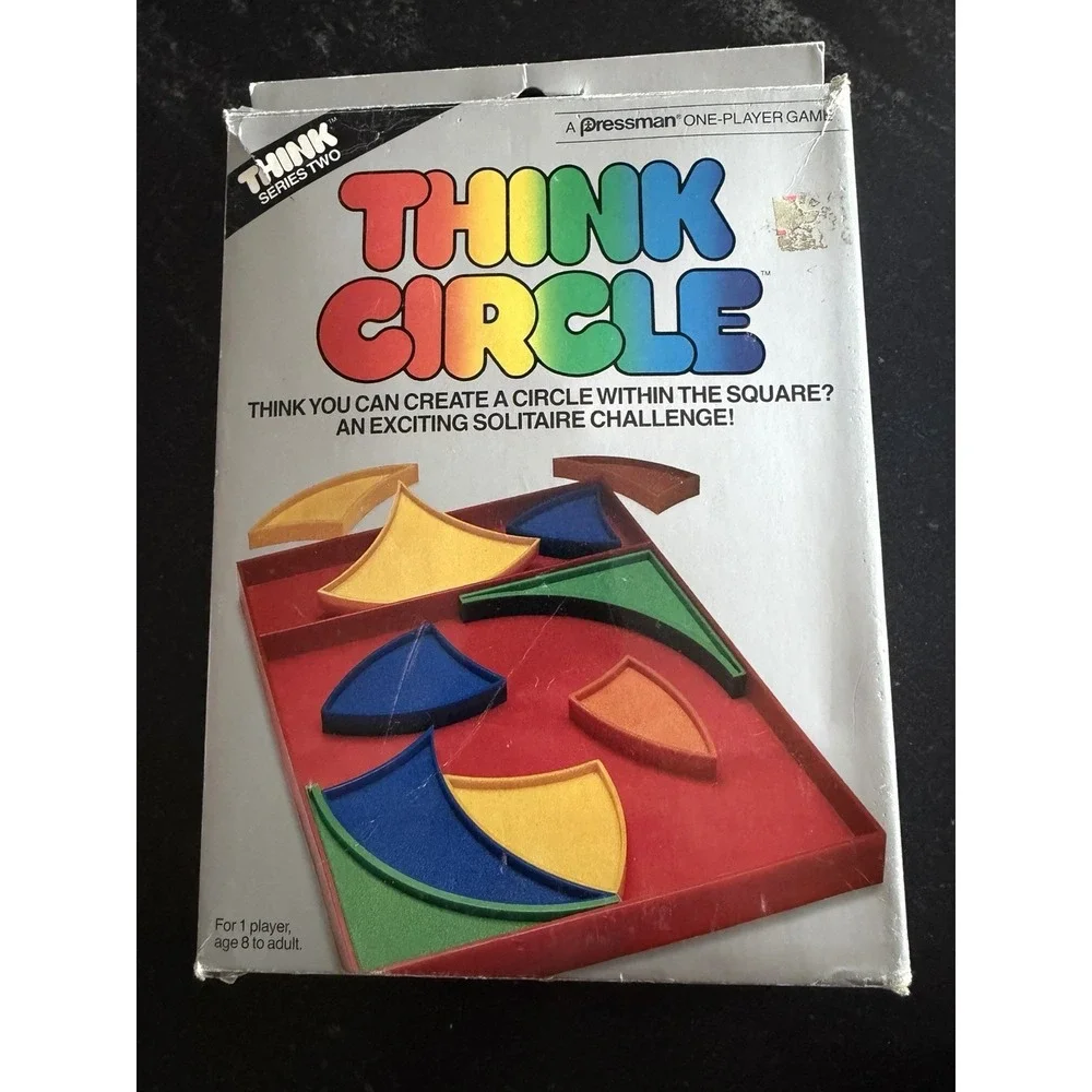 Vtg 1980s Pressman‎ THINK Puzzle Lot (4) Ominos, Circle, Tac Toe & Think & Jump
